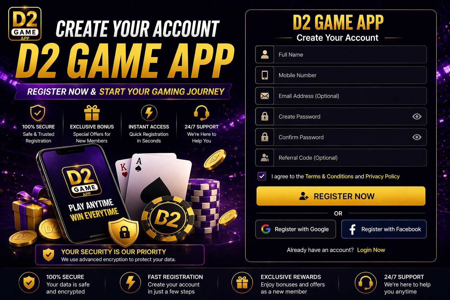 D2 Game App Register Guide
